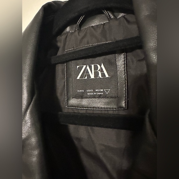 Zara Black Leather Jacket - Picture 6 of 8